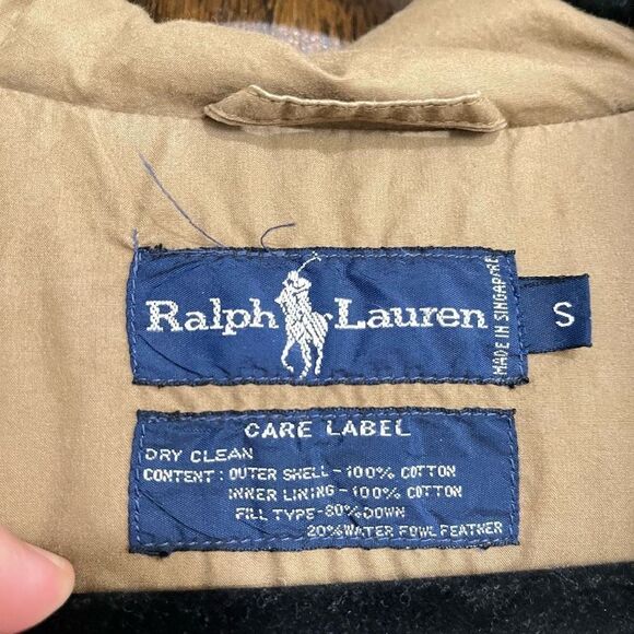 Ralph Lauren Men's Hooded Snap Button Down Filled Parka Coat Ivory Size Small - Picture 6 of 7